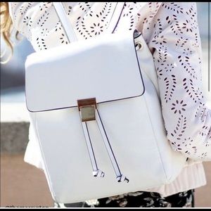 Forever 21 White Faux Leather Backpack NWT